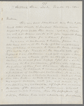 Charles Reed to Jane Porter, autograph letter signed