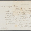 John Philippart to Jane Porter, autograph letter signed