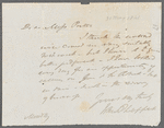 John Philippart to Jane Porter, autograph letter signed