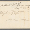 Sir Robert Wilson to Jane Porter, autograph letter signed