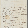 Charles Pepys, Lord Cottenham to Jane Porter, autograph letter third person