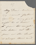 Sir George Lefevre to Jane Porter, autograph letter signed