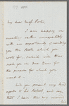 John Brodribb Bergne to Jane Porter, autograph letter signed