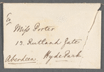 George Hamilton Gordon, Lord Aberdeen to Jane Porter, autograph letter third person