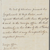 George Hamilton Gordon, Lord Aberdeen to Jane Porter, autograph letter third person