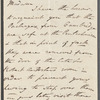 Charles Blick to Jane Porter, autograph letter signed