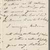 Charles Blick to Jane Porter, autograph letter signed
