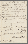 Charles Blick to Jane Porter, autograph letter signed