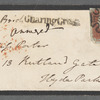 Charles Blick to Jane Porter, autograph letter signed