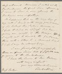 Charles Blick to Jane Porter, autograph letter signed