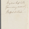 Sir Belford Hinton Wilson to Jane Porter, autograph letter signed