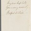 Sir Belford Hinton Wilson to Jane Porter, autograph letter signed