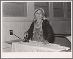 Ironing equipment is provided at the Tulare migrant camp. Visalia, California
