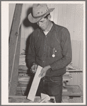Migrants are taught handicraft work. Tulare migrant camp. Visalia, California