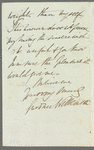 John Gardner Wilkinson to Jane Porter, autograph letter signed