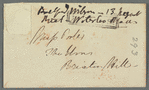 Unidentified sender to Miss Porter, evelope (empty)