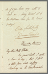 Sir James Emerson Tennent to Jane Porter, autograph letter signed
