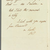 Sir James Emerson Tennent to Jane Porter, autograph letter signed