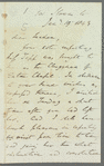 John Edward Sabin to Jane Porter, autograph letter signed