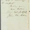 John Edward Sabin to Jane Porter, autograph letter signed
