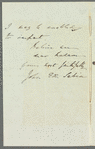 John Edward Sabin to Jane Porter, autograph letter signed
