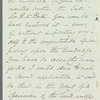 John Booker to Jane Porter, autograph letter signed