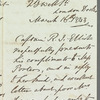 Robert James Elliot to Jane Porter, autograph letter third person