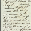 Robert James Elliot to Jane Porter, autograph letter third person