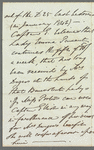 Robert James Elliot to Jane Porter, autograph letter third person
