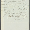 Martin Archer Shee to Jane Porter, autograph letter signed