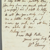 Mrs. [H.?] Cheney to Jane Porter, autograph letter signed