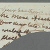 Unidentified sender to unidentified recipient, autograph letter (fragment)