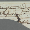 Unidentified sender to unidentified recipient, autograph letter (fragment)