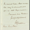 William Ewart Gladstone to Jane Porter, autograph letter signed