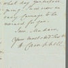 [R.?] Campbell to Jane Porter, autograph letter signed