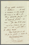 Sir James Emerson Tennent to Jane Porter, autograph letter signed