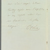 Philipp von Brunnow to Jane Porter, autograph letter signed