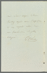 Philipp von Brunnow to Jane Porter, autograph letter signed