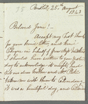 Sarah Booth to Jane Porter, autograph letter signed