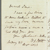 William Ogilvie Porter to Jane Porter, autograph letter signed