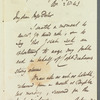 Sir James Emerson Tennent to Jane Porter, autograph letter signed