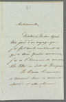 A. De Berg to Jane Porter, autograph letter signed