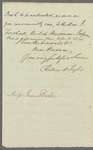 Sir Robert Harry Inglis to Jane Porter, autograph letter signed