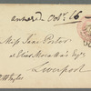 Sir Robert Harry Inglis to Jane Porter, autograph letter signed