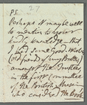 Jane Porter to unidentified recipient, autograph letter (copy)