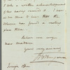 John Brodribb Bergne to Jane Porter, autograph letter signed