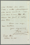 John Brodribb Bergne to Jane Porter, autograph letter signed
