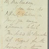 Josiah Forshall to Jane Porter, autograph letter signed