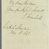 Josiah Forshall to Jane Porter, autograph letter signed
