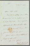 Hugh McNeile to Jane Porter, autograph letter signed